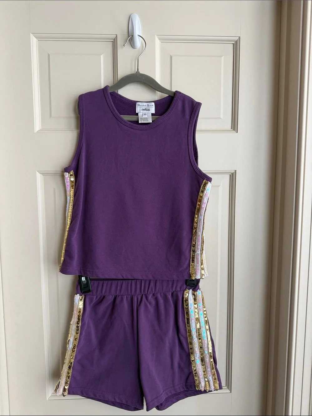 LSU game day-Rachel Riley Purple Girls' Sleeveless Tank & Sequin-Trim Shorts Set
